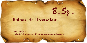 Babos Szilveszter névjegykártya