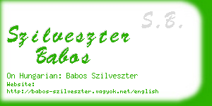 szilveszter babos business card